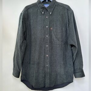 Pendleton mens button down long sleeve shirt green black velvety brushed cotton